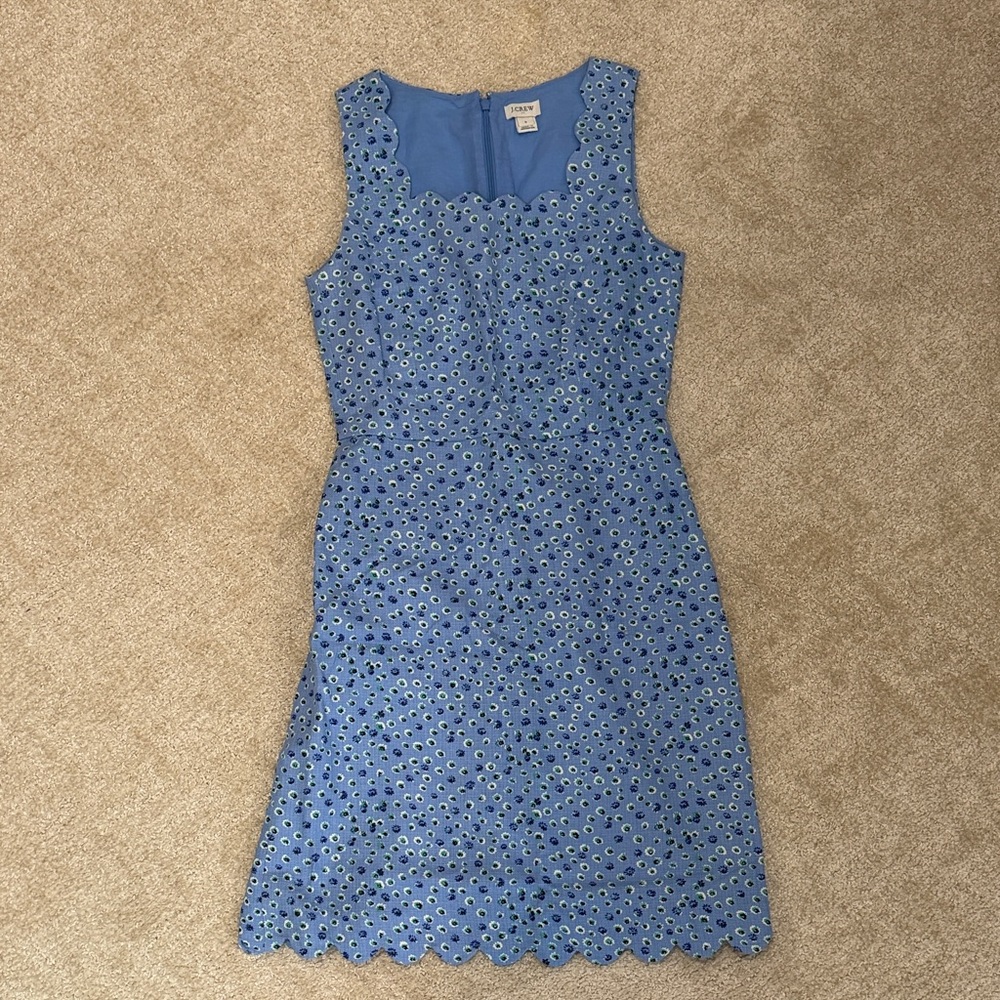 J Crew Floral Scalloped Shift Dress